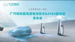 广汽埃安超倍速电池技术&A480超充桩发布会