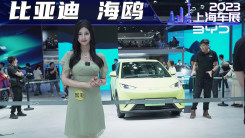 2023上海车展-实拍比亚迪海鸥，前脸有点凶的小车？